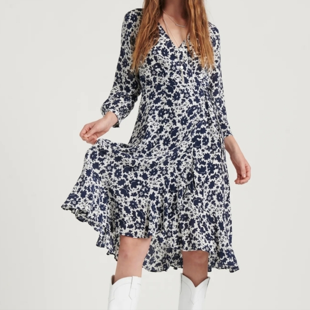 Lucky Brand Karin 100% Silk Wrap Dress